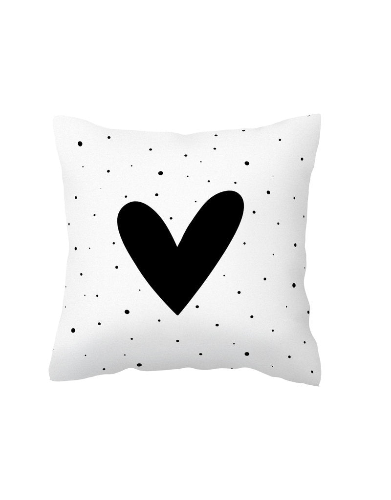Kussen - Hart met stippen patroon - Lounge&Lifestyle