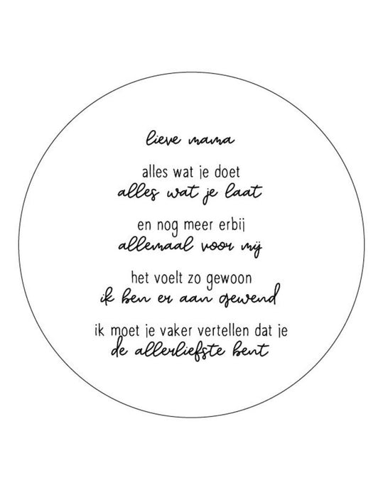 Muurcirkel - 'Lieve mama' - Lounge&Lifestyle