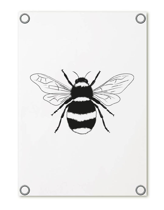 Tuinposter - Wit met hommel - Lounge&Lifestyle