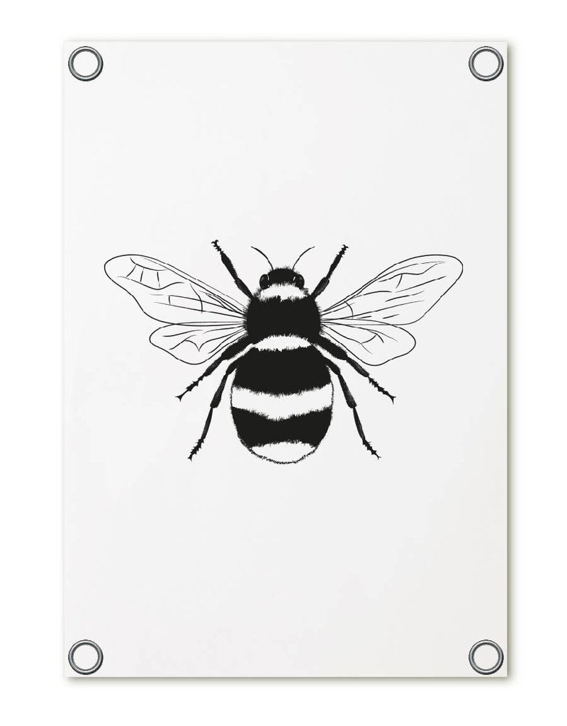 Tuinposter - Wit met hommel - Lounge&Lifestyle
